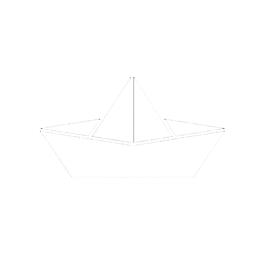 Velero de papel navegando